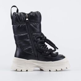 664150-41 Сапоги-дутики с высокой шнуровкой для девочки черный фото №2