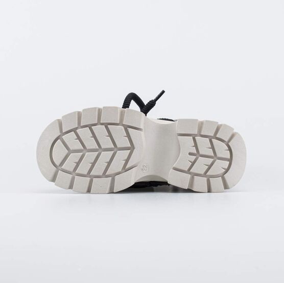 664150-41 Сапоги-дутики с высокой шнуровкой для девочки черный фото №3