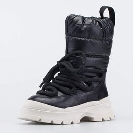 664150-41 Сапоги-дутики с высокой шнуровкой для девочки черный