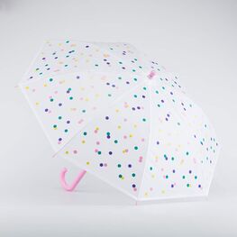 03807090-40 Зонт детский Горошек прозрачный для девочки прозрачный