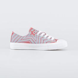 731125-12 Кеды из хлопка для девочки для девочки роз-сер фото №2