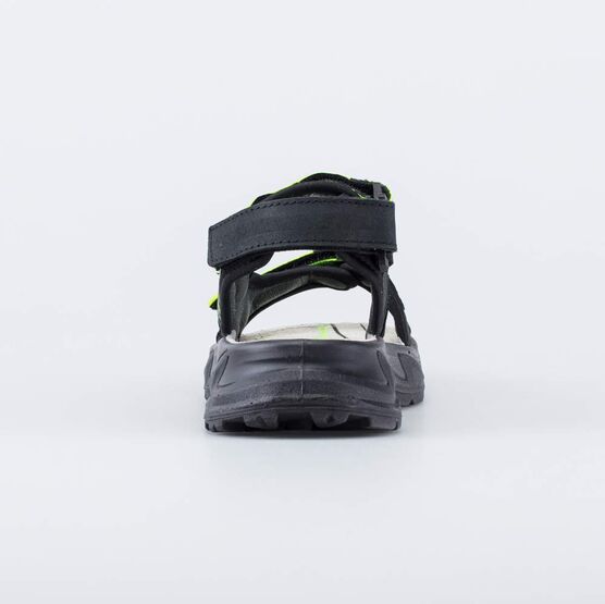 724044-21 Кожаные сандалии на липучках для мальчики чер-жел фото №5