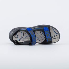 724044-22 Кожаные сандалии на липучках для мальчики черный фото №4