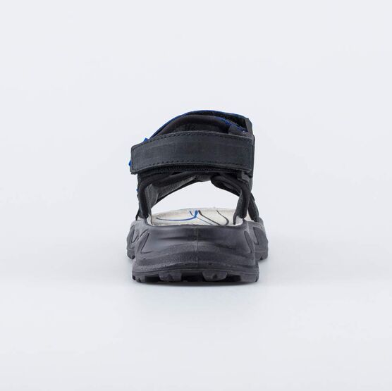 724044-22 Кожаные сандалии на липучках для мальчики черный фото №5