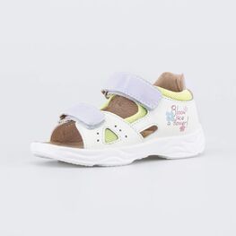 122258-21 Детские сандалии для девочки для девочки бежевый,желтый,розовый