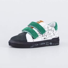 332155-21 Полуботинки для мальчика для мальчики чер-цве