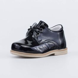 132127-22 Полуботинки из лаковой кожи для мальчики черный