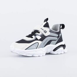 344417-72 Кроссовки для мальчика для мальчики бел-чер-сер