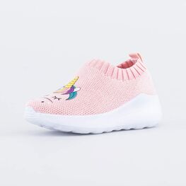 141000-11 Кроссовки из вязаного текстиля для девочки розовый