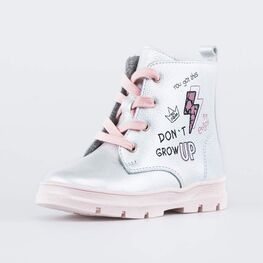 152333-32 Утепленные ботинки для малышей DGU серебристый для девочки персиковый