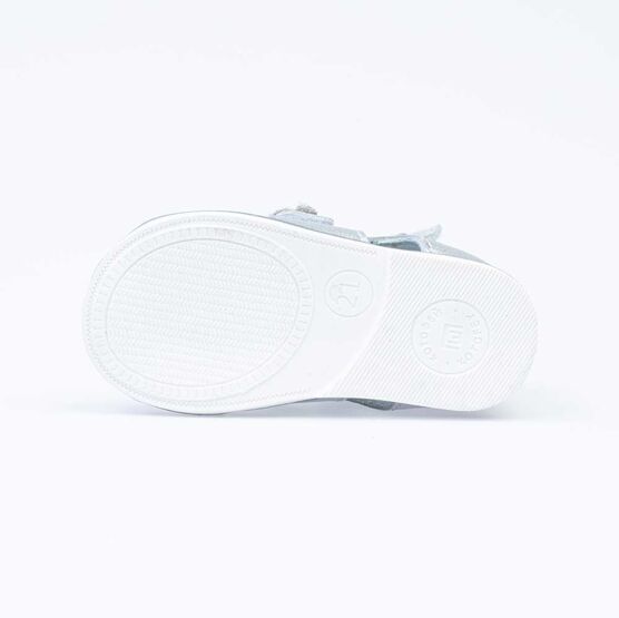 122157-21 Босоножки для девочки кожаные для девочки срб-бел фото №3