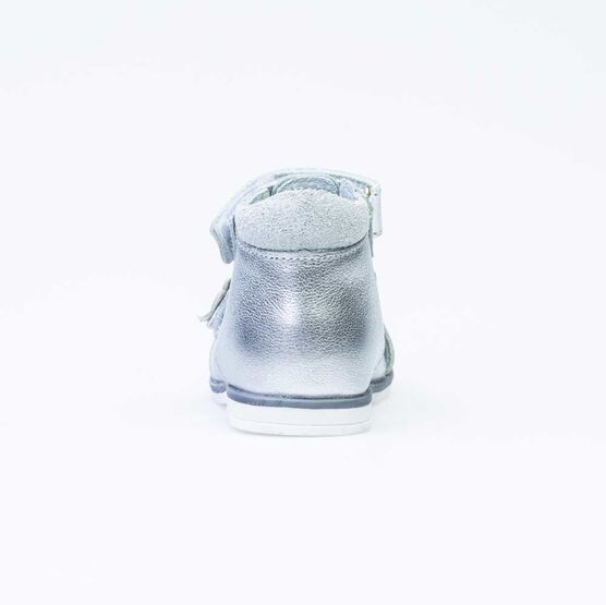 122157-21 Босоножки для девочки кожаные для девочки срб-бел фото №5