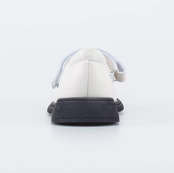 532329-22 Школьные туфли с бантом для девочки беж-чер фото №5