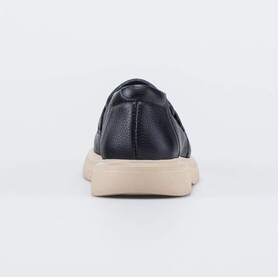 532334-21 Кожаные туфли-лоферы в школу для девочки черный фото №5