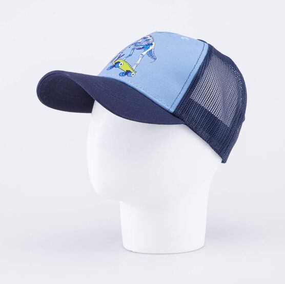 07709063-40 Кепка-бейсболка с сеткой для мальчика Динозавр для мальчики синий фото №2