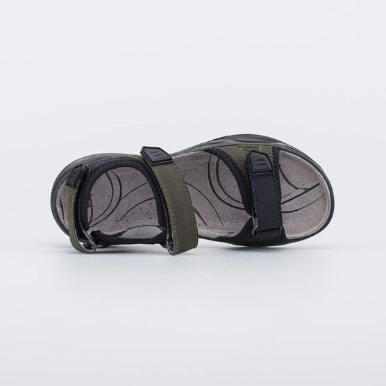 524114-21 Кожаные сандалии на липучках оливковый для мальчики оливковый фото №4