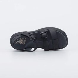 622519-22 Кожаные босоножки для девочки для девочки черный фото №4