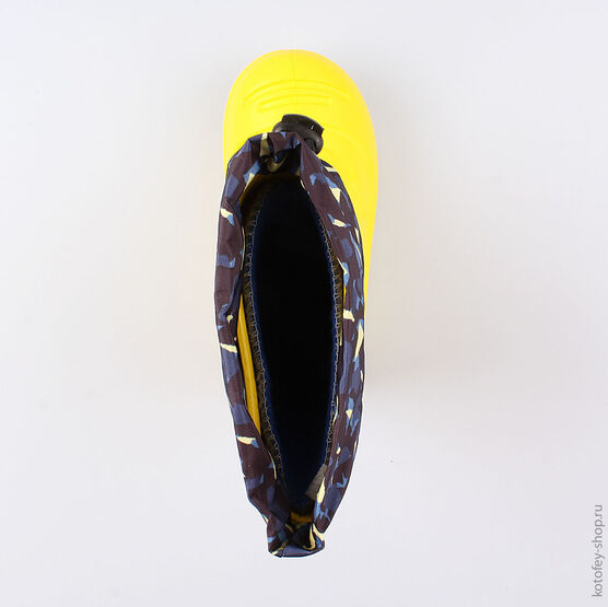 365005-11 Резиновые сапоги для мальчики жел-син фото №4