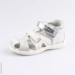 322057-25 Босоножки для девочки срб-бел