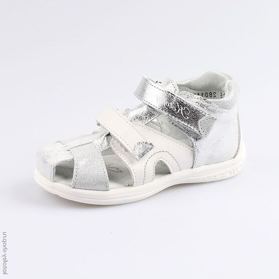 322057-25 Босоножки для девочки срб-бел