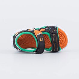 124027-12 Пляжные сандалии для мальчики чер-зел фото №4