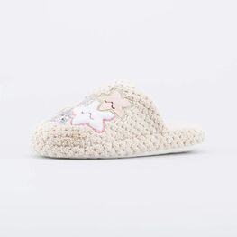 531317-12 Домашние тапочки Звездочки для девочки бежевый