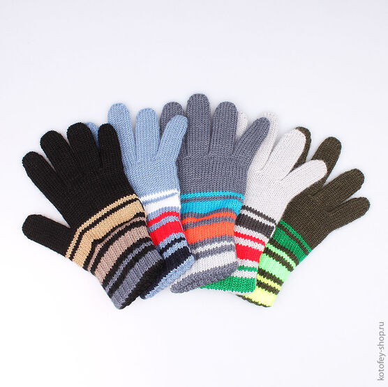 07722095-10 Перчатки однослойные светло-серые для мальчики светло-серый