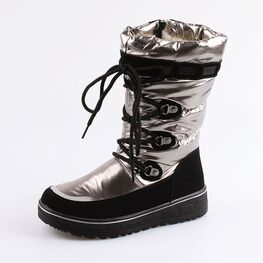 664045-44 Сапожки для девочки серебрист.