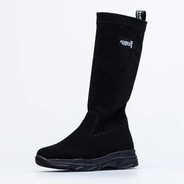 664121-31 Высокие димесезонные сапоги для девочки для девочки черный