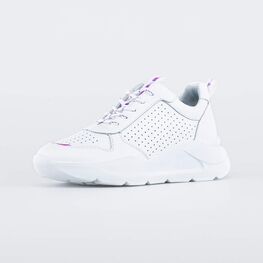 732343-21 Полуботинки из натуральной кожи с перфорацией для девочки белый