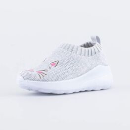 141000-12 Кроссовки из вязаного текстиля для девочки серый