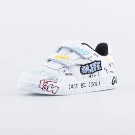 534045-71 Кожаные полуботинки на липучках для мальчики белый