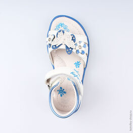 322053-22 Босоножки для девочки бел-син фото №4