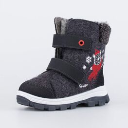 357010-42 Валенки на липучках Мишка для мальчики серый