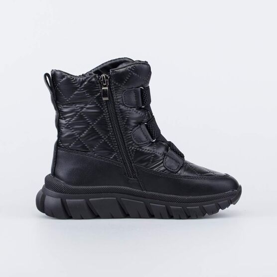 654066-42 Стеганые ботинки-дутики для девочки черный для девочки черный фото №2