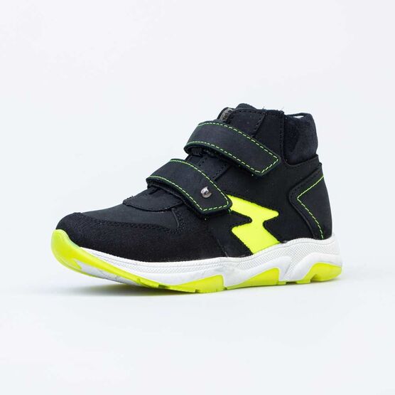 552243-21 Кожаные ботинки Желтая молния для мальчики черный