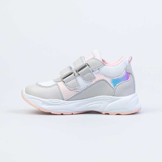 344349-12 Кроссовки для девочки бел-сер фото №2