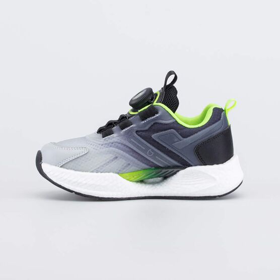 644417-11 Кроссовки-буст для мальчика для мальчики серый + салатовый фото №2