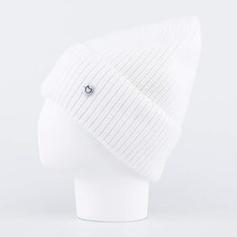 07811404-41 Белая однослойная шапка с отворотом для девочки белый фото №2