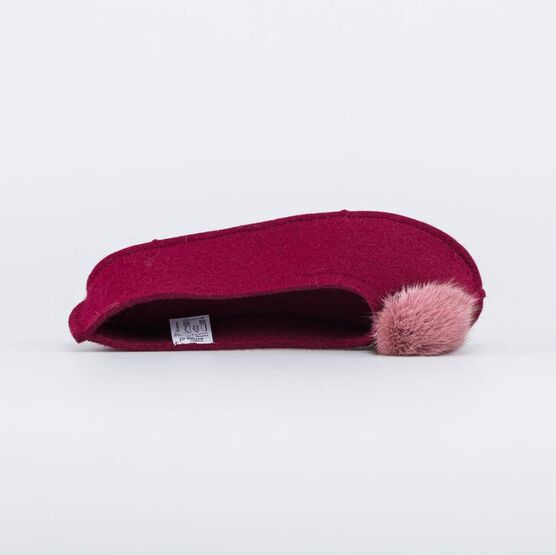 837006-02 Войлочные тапочки-балетки бордовые для девочки бордовый фото №4