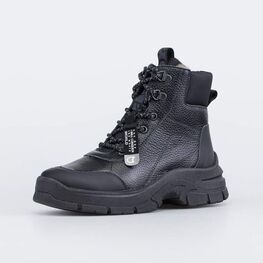 552308-52 Кожаные ботинки для мальчика для мальчики черный