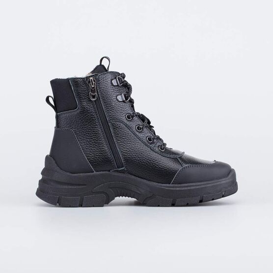 Черные зимние ботинки для мальчика для мальчики цвет черный купить за 6390  в интернет-магазине Котофей с доставкой: цена, фото,отзывы