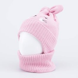 07811945-40 Комплект детский шапка+снуд розовый для девочки розовый