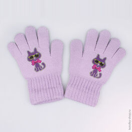 07822088-10 Перчатки однослойные сиреневые для девочки сиреневый