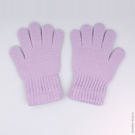 07822088-10 Перчатки однослойные сиреневые для девочки сиреневый фото №2