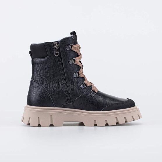 652229-52 Высокие ботинки для девочки для девочки черный фото №2