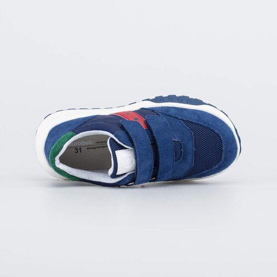 344499-12 Кроссовки на липучках Три звезды для мальчики синий фото №4