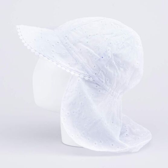 07811720-40 Панама-кепка удлиненная для девочки для девочки белый фото №2