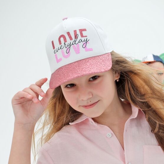 07811748-40 Кепка-бейсболка для девочки LOVE для девочки белый фото №5
