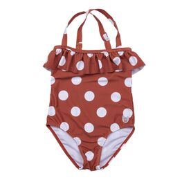 07852021-40 Купальник в горошек для девочки для девочки коричневый